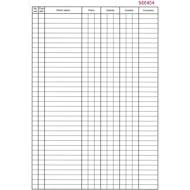 [TL033000] Pokladničná kniha, A4, číslovaná, 50x2listy