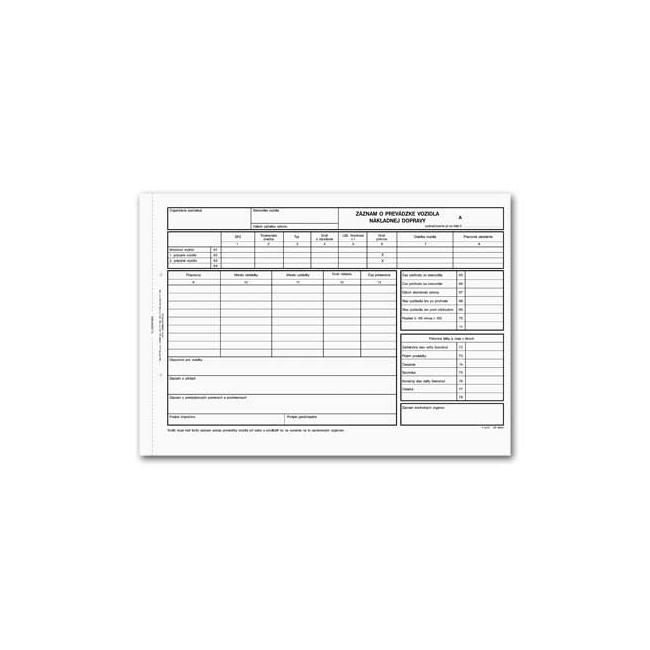[TL057000] Record of truck operation, A4, 100 sheets, numbering