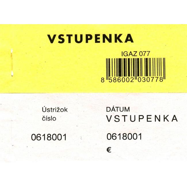Numbered 2-part ticket, 100 sheets