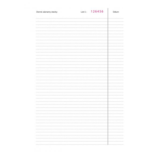 Construction diary, numbered, A4, 158 sheets