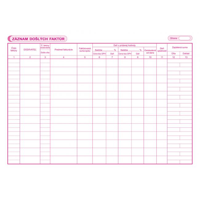 Book of incoming invoices, A4, 30 sheets