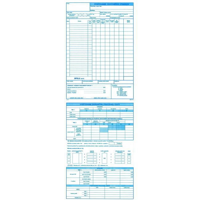 Statement of travel expenses/foreign business trip, A4, 100 pcs