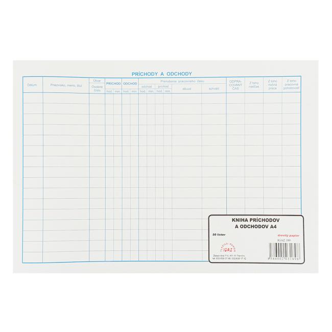 Book of arrivals and departures, A4, 50 sheets