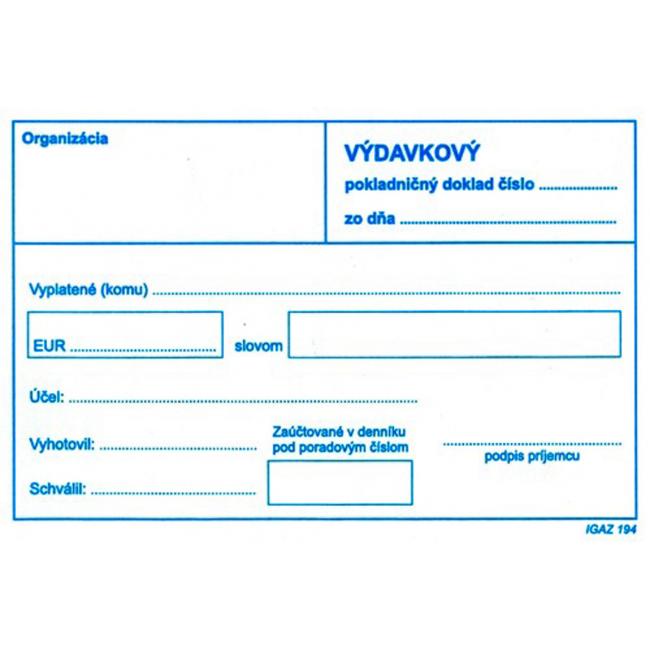 [TL194000] Expenditure receipt without VAT, A6