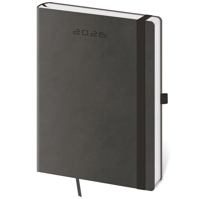 Flexies denný diár A5 14,3x20,5cm tmavosivý 2026