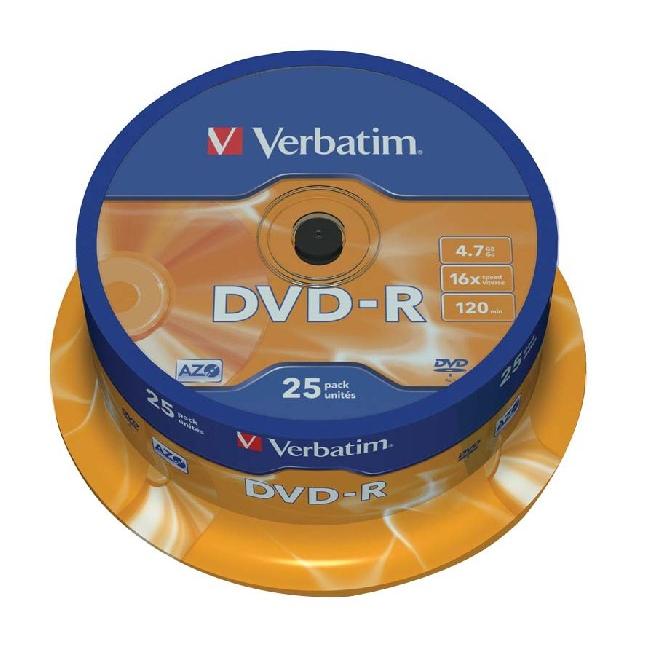Verbatim DVD-R 16x torta25