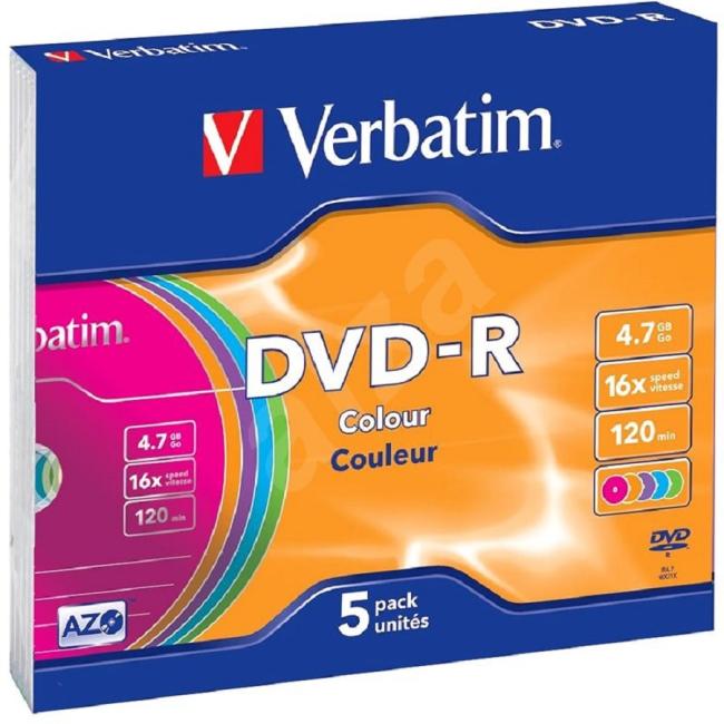 [VE435570] Verbatim DVD-R colour 4,7GB slimbox
