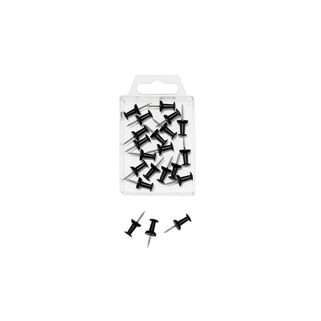 [WE054101] Black thumbtacks 20 pcs