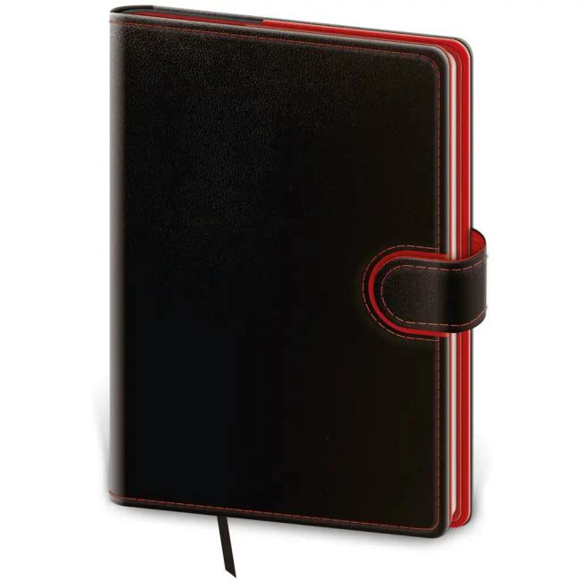 Diár Flip týždenný A5 14,3x20,5cm - čierno/červený 2026