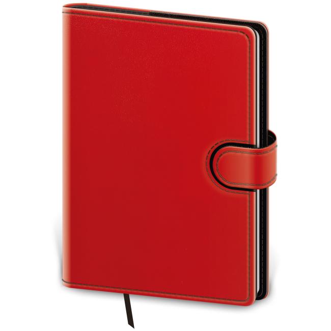 [DFL423-4] Weekly flip diary A5 14.3x20.5cm - red/black 2026
