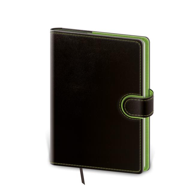 Flip weekly pocket diary 9x14cm - black/green 2026