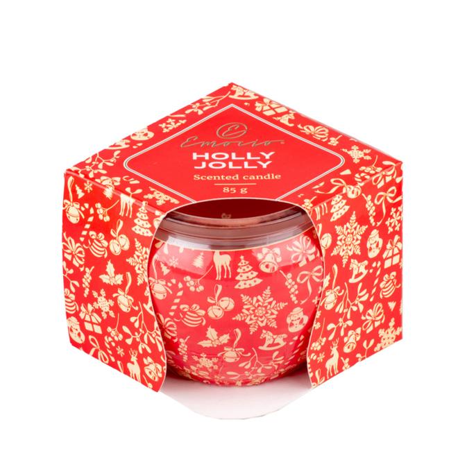 [XM037945] Emocio Glass Decor 70x62 mm Holly Jolly - Enchanted Sparkle, scented candle