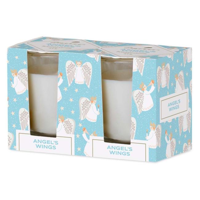 [XM037963] Emocio Glass 52x65 mm 2 pcs in a box Angel's Wings - Cookie and Cream, scented candle