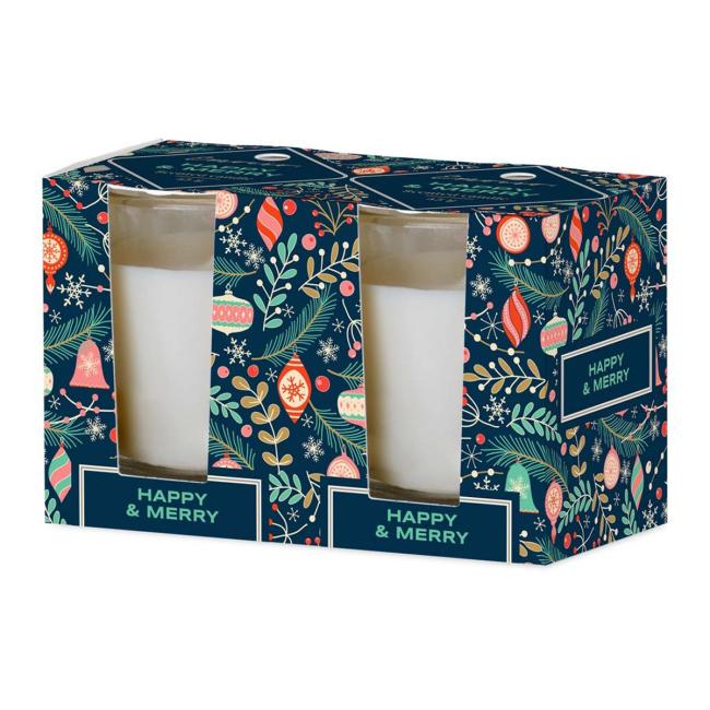 Emocio Glass 52x65 mm 2 pcs in box Happy & Merry - Forest Breeze, scented candle