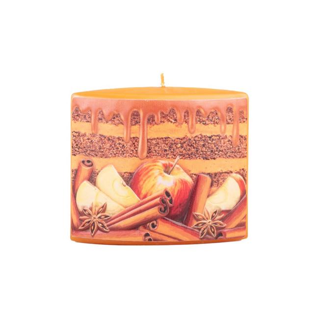 Candle cinnamon apple ellipse, 115x55x100mm