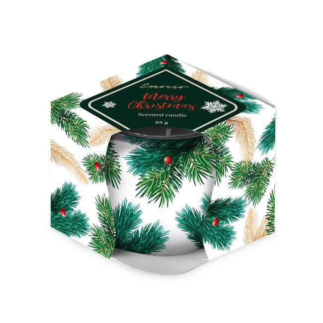 [XM041762] Emocio Glass Decor 70x62 mm Merry Christmas, scented candle