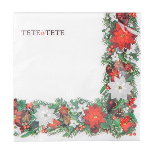 Christmas napkins Spruce Frame 33x33 cm, 20 pcs