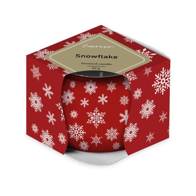 Emocio Glass Decor 70x62 mm Magic Snowing red-white, scented candle