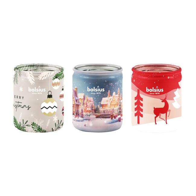 [XM044191] Bolsius Glass 68x80mm Christmas mix II, scented candle