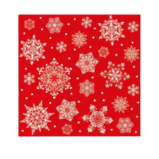 Christmas napkins Snowflakes red 40x40 cm, 12 pcs
