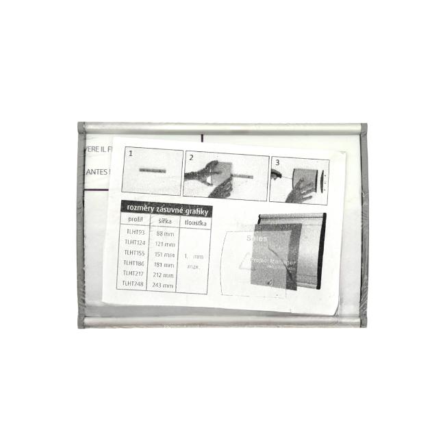 Informačná tabuľka zásuvná šedá 93x124mm