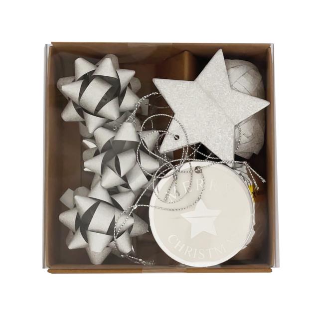 [XX060403] Large Christmas gift wrapping set silver
