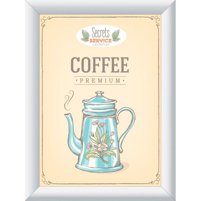 Clapram A5, ostrý roh, strieborná Clapram veľkosť A5