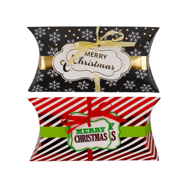 Christmas paper gift box Popcorn 220x100mm 2 pcs mix of color motifs
