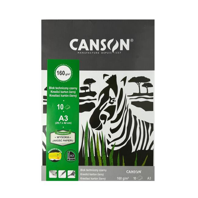 [XX666176] Color drawing A3 black, 10 sheets, 160g 'Sport'