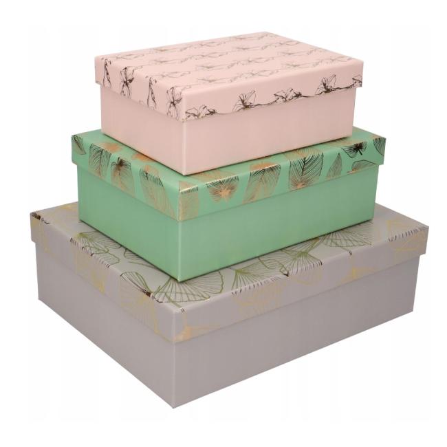 [XX710347] Sada darčekovej krabičky 3 veľkosti Flower Leaf Ginko 3 ks