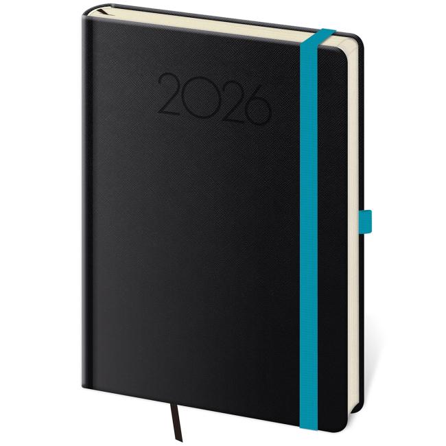 Diary New Praga weekly A5 14.3x20.5cm black 2026