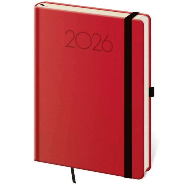 Diary New Praga weekly A5 14.3x20.5cm red 2026