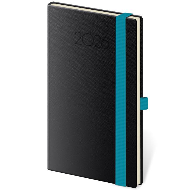 [DNP436-1] New Praga weekly pocket diary 9x14cm black 2026