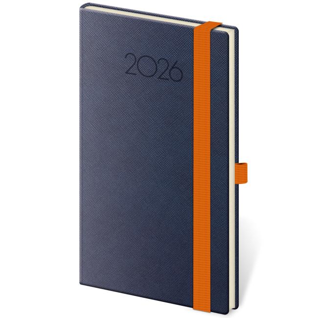 [DNP436-3] New Praga weekly pocket diary 9x14cm blue 2026