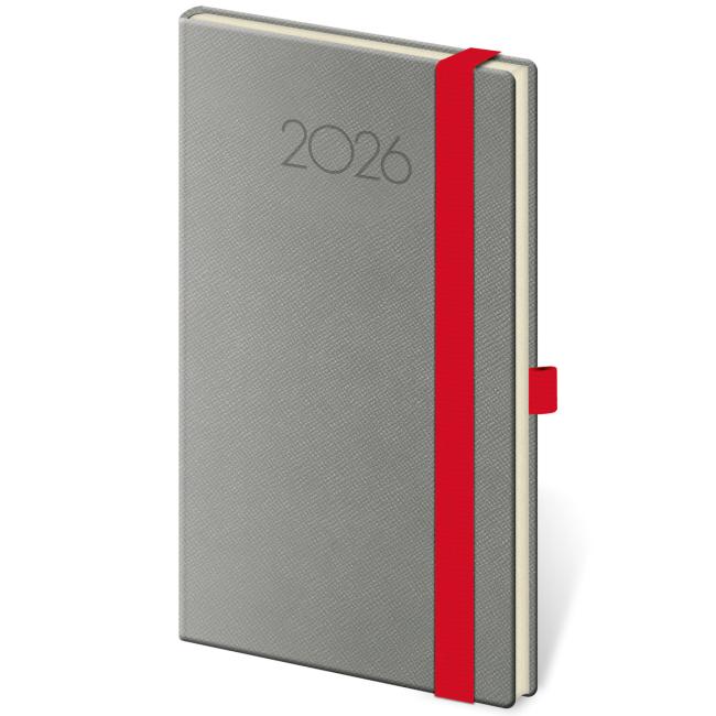 New Praga weekly pocket diary 9x14cm dark gray 2026