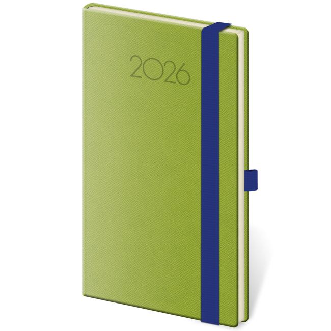 New Praga weekly pocket diary 9x14cm green 2026