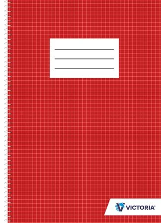 [ISVFS70K-C] Špirálový zošit, A4, 70 listov, štvorčekový, VICTORIA PAPER