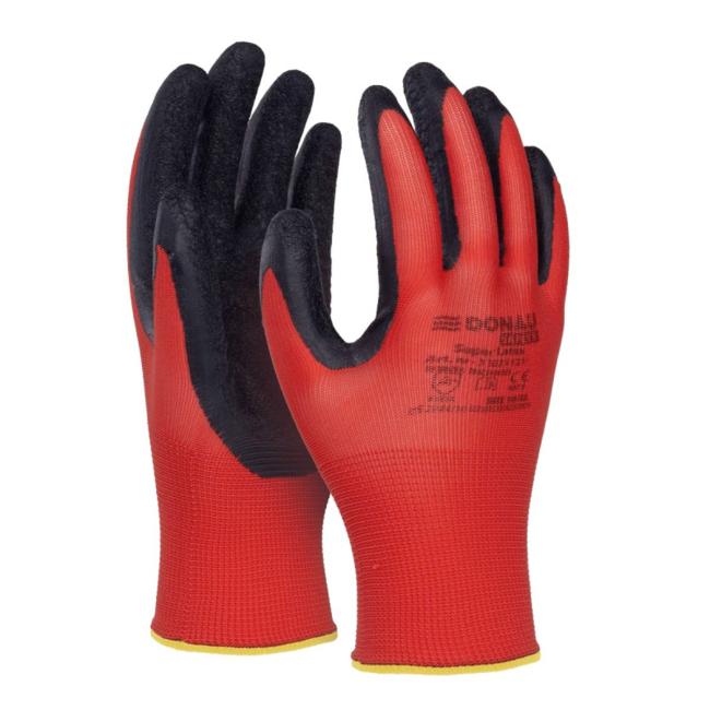 Gloves knitted, semi-soaked DONAU SAFETY Super Latex cat. II red big. 8