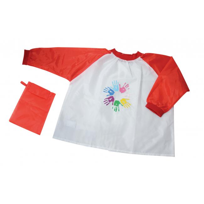 [DO158015] Children's apron for painting DONAU, red sleeves