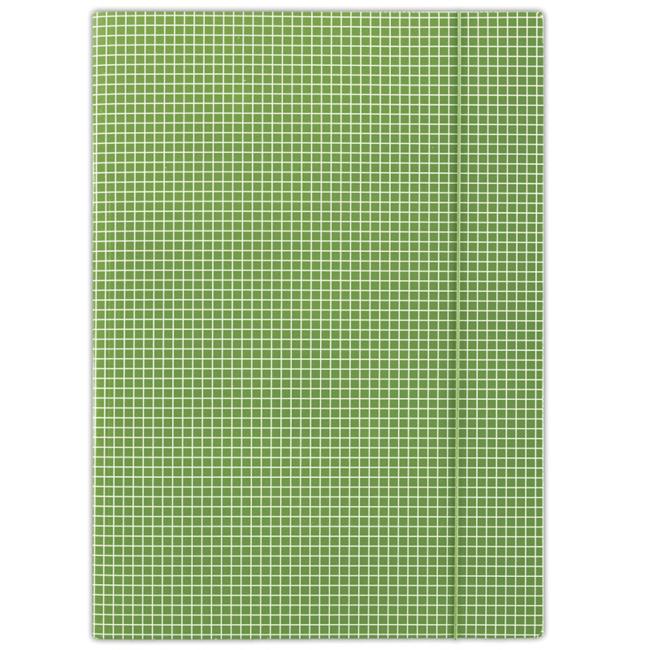 Cardboard packaging with rubber band DONAU green check