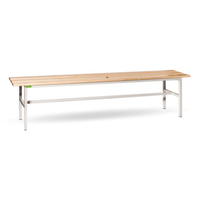 [AA000174] Šatníková lavi ca s dĺžkou 2 m, v.44,5 x š.200 x h.30cm, RAL7035 sivá, drevo buk