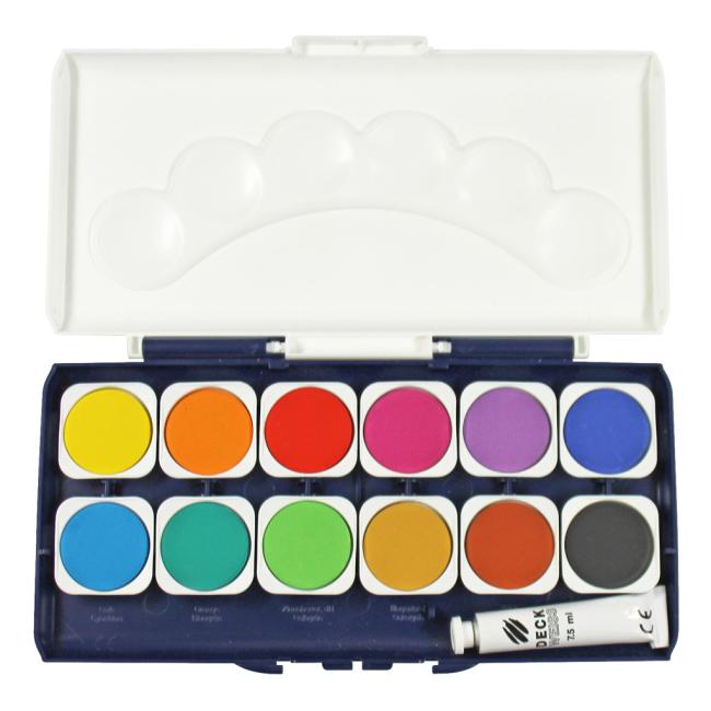 Vodové farby DUNAJ 12 farieb + biela