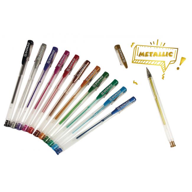 Gel pens metallic DONAU 12 colors