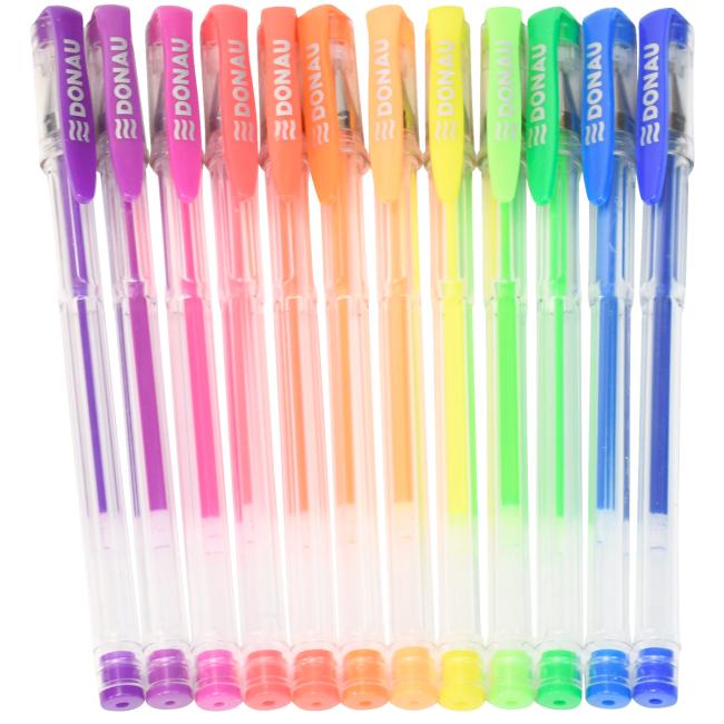 Gel pens neon DONAU, 12 colors