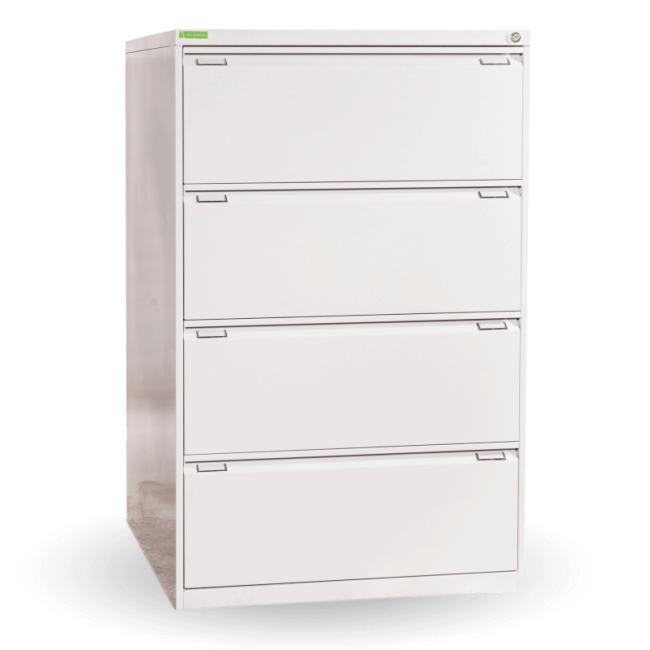 File cabinet with 4 drawers, double, h.132 x w.83 x d.62 cm, gray RAL 7035
