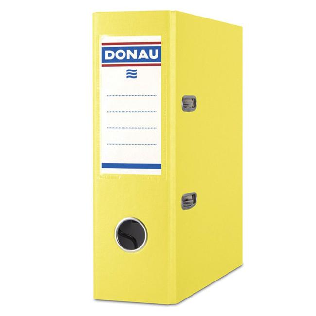 DONAU Master lever folder, cardboard and foil, A5/75 mm, yellow