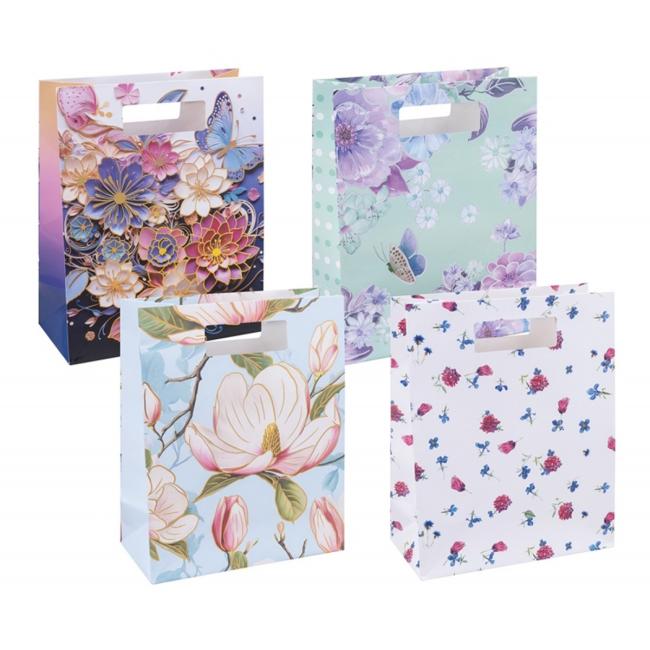 Gift bag DONAU HOME, laminated, 26x32.5x10cm, year-round, with handle, mix of motifs without the option of choosing