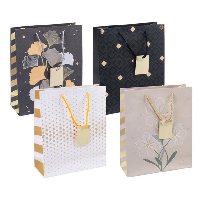 Gift bag DONAU HOME, laminated, 25x30x10cm, year-round, string, mix of motifs without the option of choosing