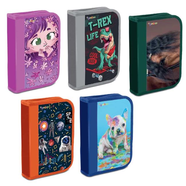 [DO675023] Pencil case DONAU 1 fully reversible 1-fold, mix of motifs, 10 pcs