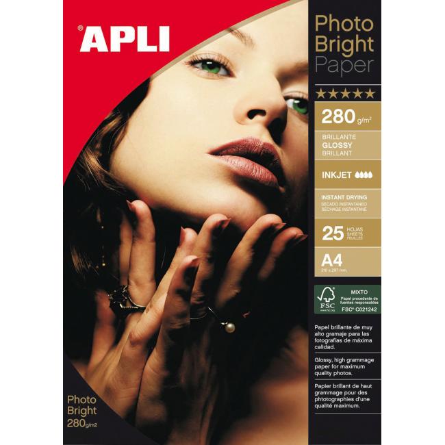 Photo paper APLI A4 Bright, 280g, 25 sheets